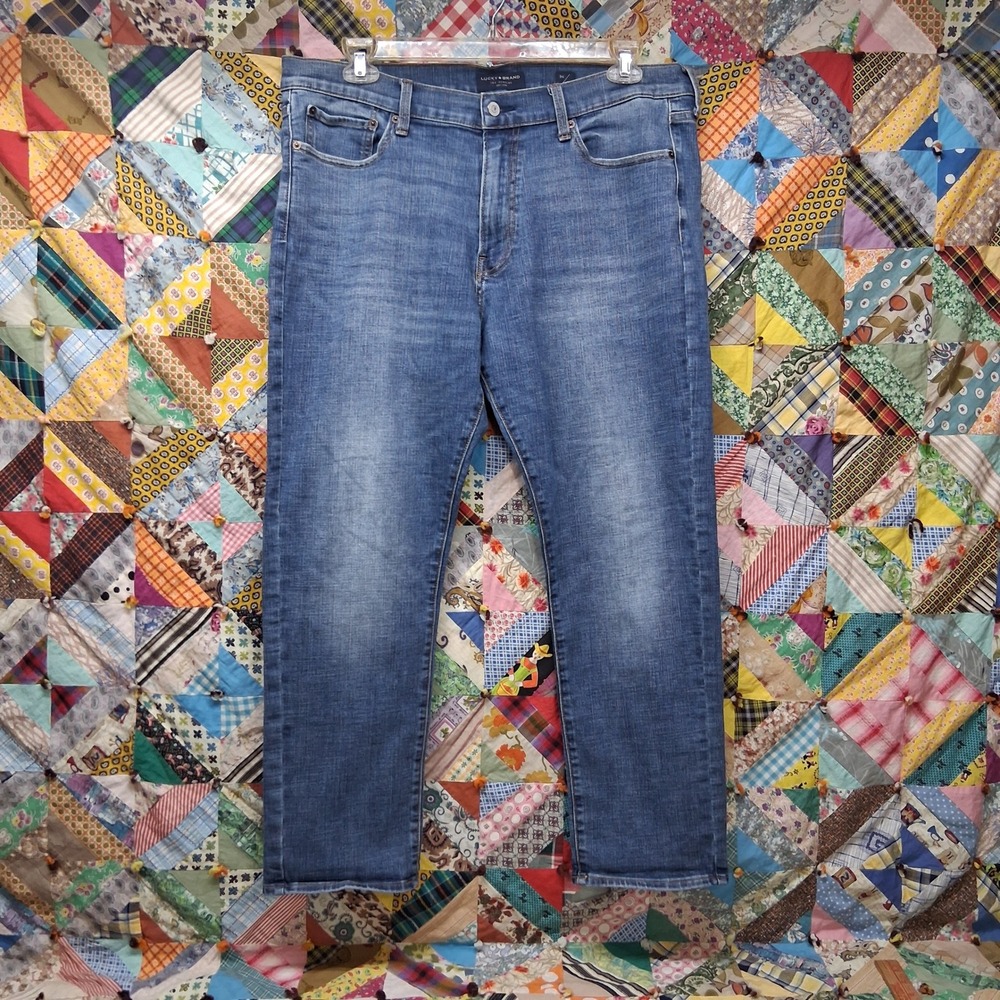 Lucky Brand 410 Athletic Slim Mens 36x30 Blue Denim Stretch Jeans